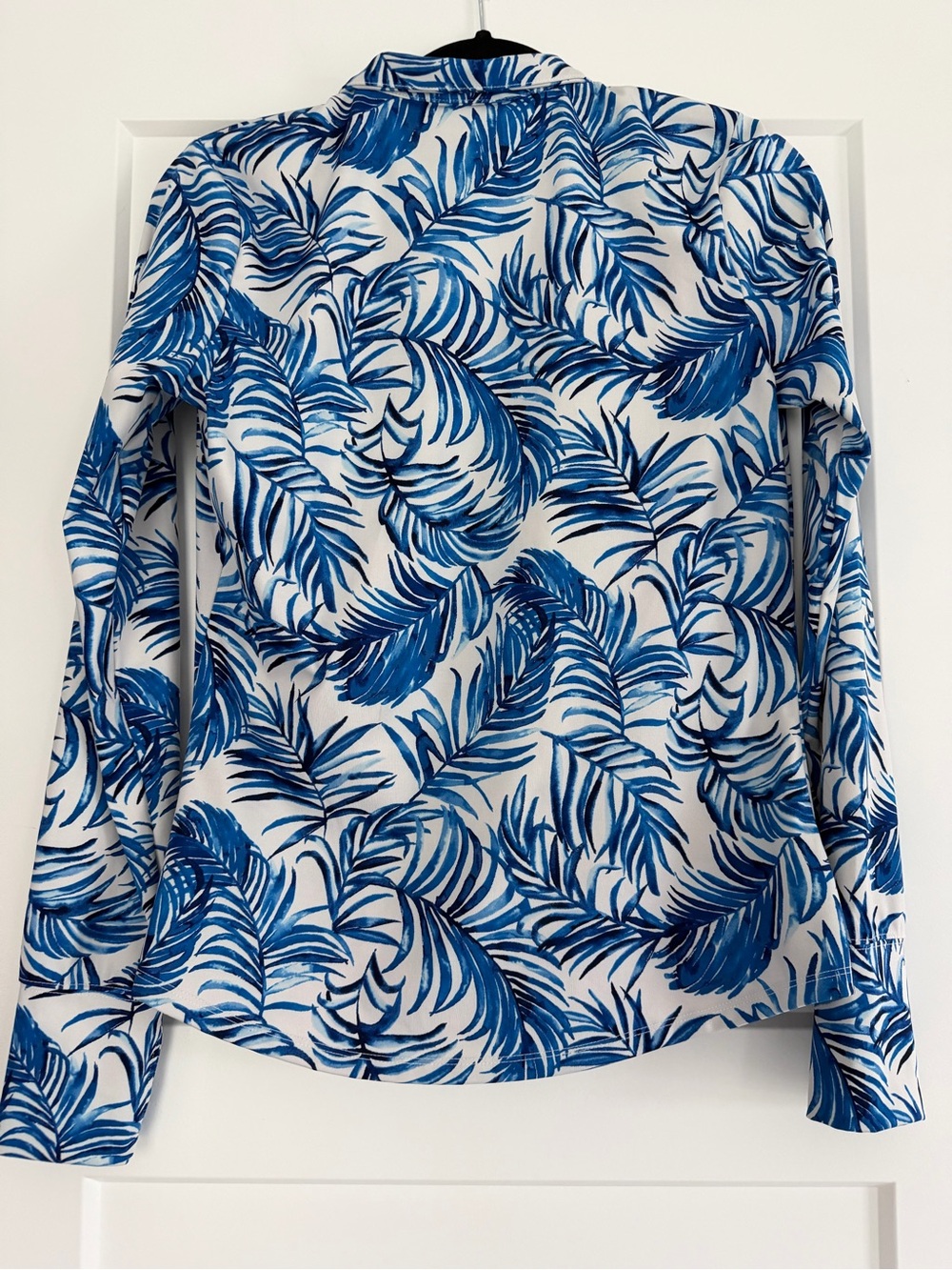 EUC Tommy Bahama Golf White & Blue Palm Frond Print Zip‎ UPF50 Jacket, Medium - Picture 6 of 9